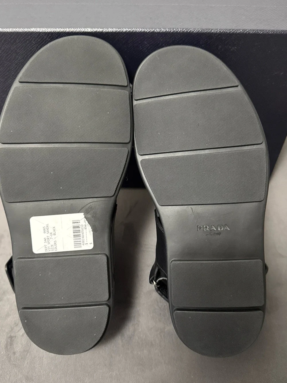 New   Prada Logo Men’s  Leather Crisscross Sport Sandals. Sz 7UK / 8US.  $850